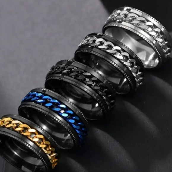 One stainless steel rotating fidget spinner ring - Picture 3 of 3